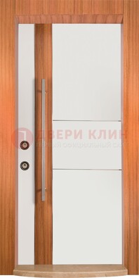 Белая входная дверь c МДФ панелью ЧД-09 в частный дом в Шатуре