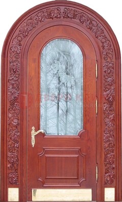Толстая металлическая арочная дверь со стеклом ДА-20 в Шатуре