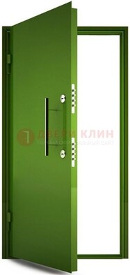 Зеленая металлическая бронированная дверь ДБ-8 в Шатуре