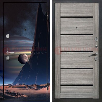 Стальная дверь с фотопечатью космоса ДФ-49 в Шатуре