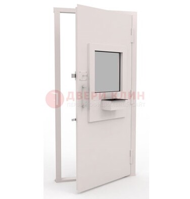 Белая металлическая дверь в кассу с нитроэмалью ДКС-4 в Шатуре