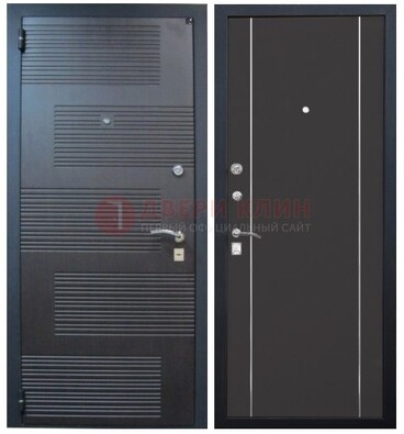 Темная металлическая дверь с МДФ ДМ-105 в деревянный дом в Шатуре