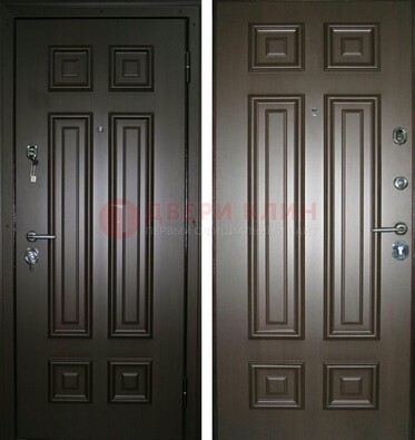 Темная металлическая дверь с МДФ ДМ-136 в квартиру в Шатуре