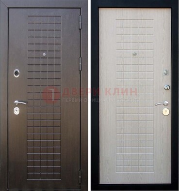 Темная железная дверь с МДФ ДМ-149 для деревянного дома в Шатуре