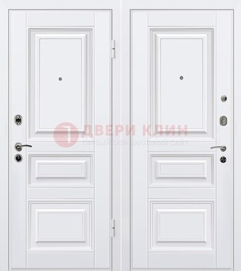 Белая металлическая дверь с МДФ ДМ-179 в Шатуре