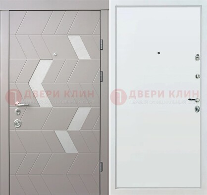 Светлая металлическая дверь с терморазрывом и МДФ панелью ДМ-190 в Шатуре