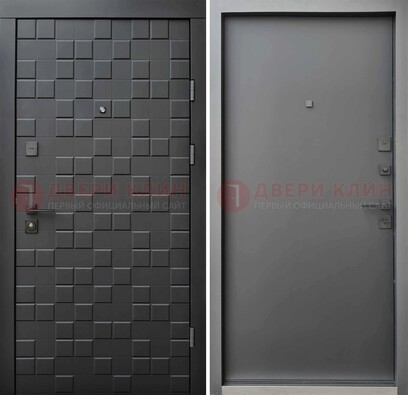 Темная стальная филенчатая дверь с МДФ ДМ-221 в Шатуре