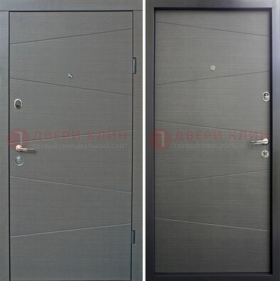 Темная стальная дверь с филенчатой МДФ ДМ-228 в Шатуре