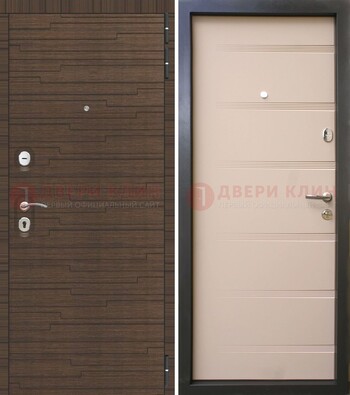 Коричневая  железная дверь c фрезерованной МДФ ДМ-248 в Шатуре