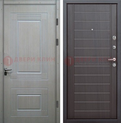 Светлая металлическая дверь с МДФ в квартиру ДМ-355 в Шатуре