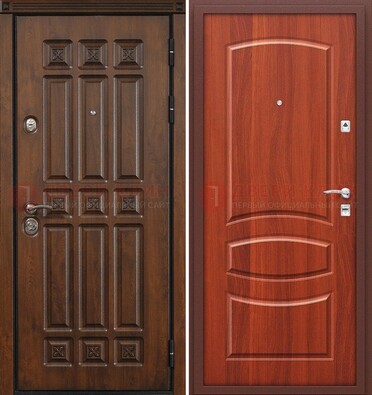 Темная металлическая дверь с МДФ и узором ДМ-364 в Шатуре