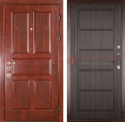 Красная металлическая дверь с МДФ в квартиру ДМ-387 в Нижнем Новгороде