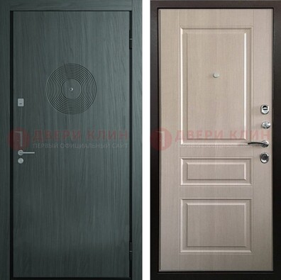 Темная железная дверь с МДФ панелями в квартиру ДМ-389 в Шатуре