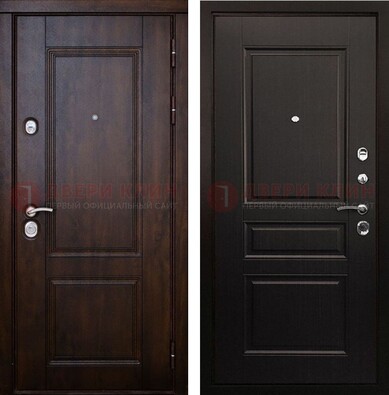 Классическая железная дверь с темными МДФ панелями ДМ-390 в Шатуре