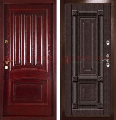 Красная стальная дверь с филенчатой МДФ ДМ-398 в Шатуре