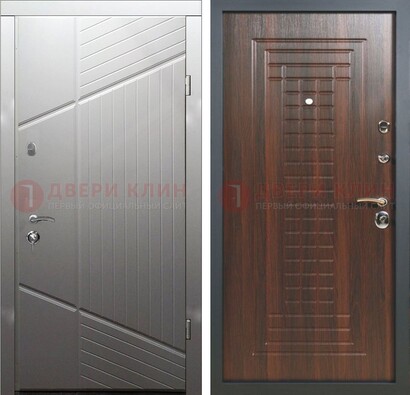 Серая металлическая дверь с панелями МДФ в квартиру ДМ-431 в Шатуре