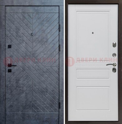 Серая металлическая дверь с декоративной МДФ ДМ-439 в Шатуре