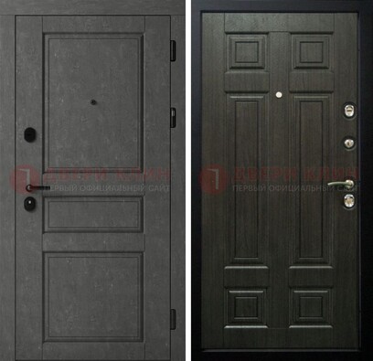 Серая стальная дверь с классическими МДФ ДМ-456 в Шатуре