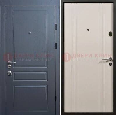 Темно-серая стальная дверь с МДФ хайтек ДМ-481 в Сургуте