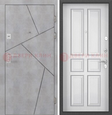 Светлая железная дверь в квартиру с МДФ ДМ-489 в Шатуре