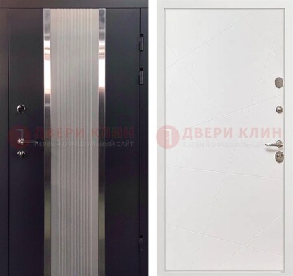 Темная металлическая дверь в квартиру МДФ с двух сторон ДМ-512 в Шатуре