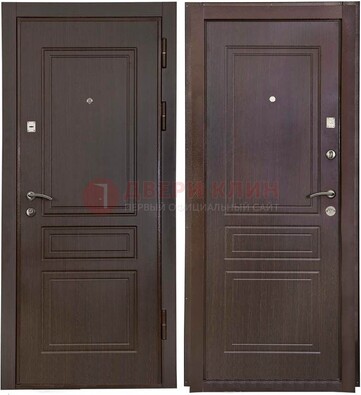 Антивандальная коричневая железная дверь с МДФ ДМ-61 в Шатуре