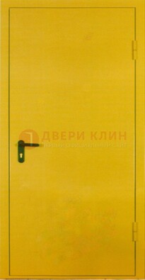 Желтая железная дверь с нитроэмалью ДН-5 в Шатуре