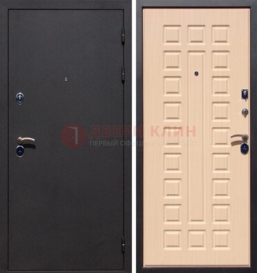 Черная стальная дверь с порошковым окрасом МДФ внутри ДП-102 в Шатуре