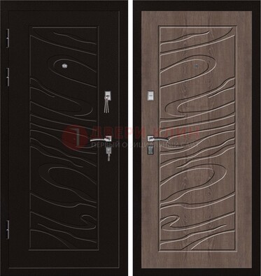 Темная железная дверь с порошковым окрасом ДП-127 в Шатуре
