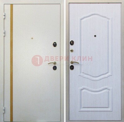 Белая входная дверь с порошковым напылением ДП-136 в Шатуре
