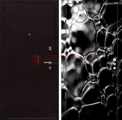 Черная стальная дверь с порошковым окрасом с фотопечатью ДП-158 в Шатуре