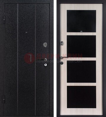 Черная металлическая дверь с порошковым напылением ДП-176 в Шатуре