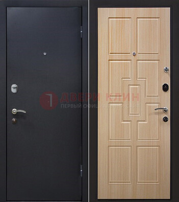 Черная железная дверь с порошковым покрытием ДП-187 в Шатуре