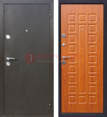 Коричневая стальная дверь с порошковым напылением ДП-202 в Шатуре