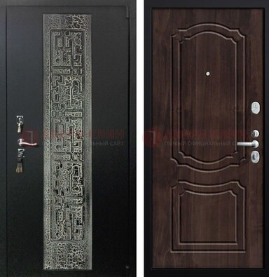 Темная входная дверь с порошковым покрытием и МДФ внутри ДП-224 в Туле