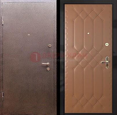 Коричневая металлическая дверь с порошковым окрасом ДП-22 в Шатуре