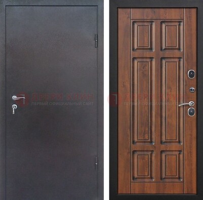 Темная входная дверь с порошковым покрытием с МДФ панелью ДП-235 в Шатуре