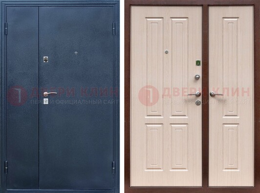 Двустворчатая стальная дверь с порошковым напылением и МДФ ДП-239 в Шатуре
