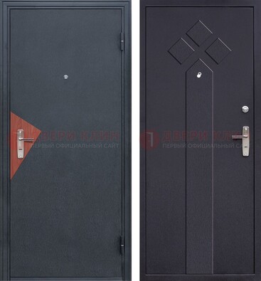 Черная входная дверь с порошковым напылением и узором внутри ДП-241 в Шатуре