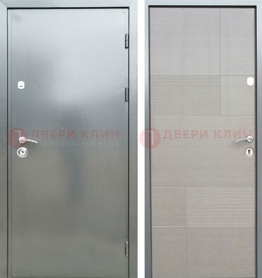 Металлическая серая дверь с порошковым покрытием и серым МДФ внутри ДП-250 в Шатуре