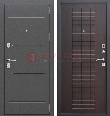 Металлическая дверь с порошковым покрытием и МДФ Махагон ДП-254 в Шатуре