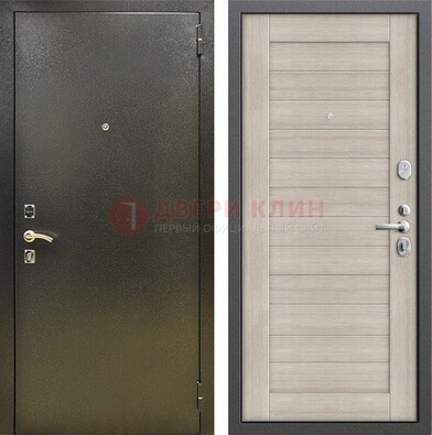 Стальная темно-серая дверь с порошковой отделкой и МДФ панелью ДП-278 в Шатуре
