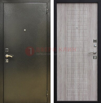 Железная темная дверь с порошковым покрытием и филенчатой МДФ ДП-297 в Шатуре