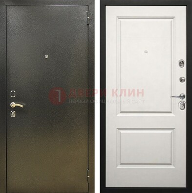 Металлическая темная дверь с порошковым напылением и классической МДФ ДП-298 в Шатуре