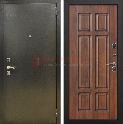 Металлическая входная темная дверь с порошковым напылением и МДФ ДП-299 в Шатуре