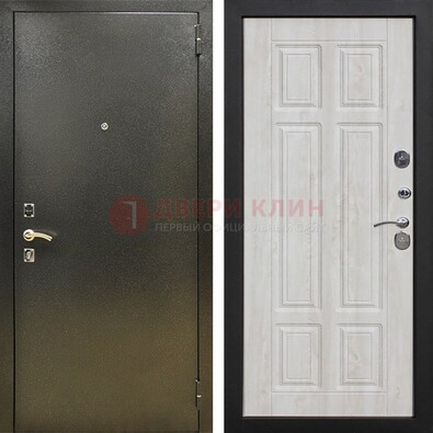 Входная темно-серая дверь с порошковым напылением и МДФ с филенкой ДП-302 в Шатуре