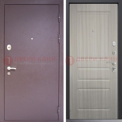 Темная стальная дверь с порошковым окрасом и МДФ ДП-310 в Шатуре