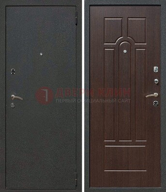 Черная металлическая дверь с порошковым окрасом ДП-47 в Шатуре