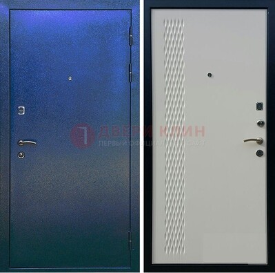 Синяя железная дверь с порошковым напылением ДП-49 в Шатуре