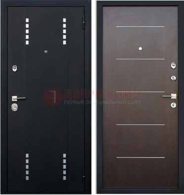 Черная металлическая дверь с порошковым окрасом ДП-62 в Шатуре